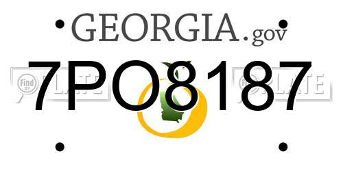 7PO8187 Georgia License Plate
