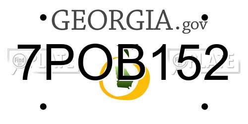 7POB152 Georgia License Plate