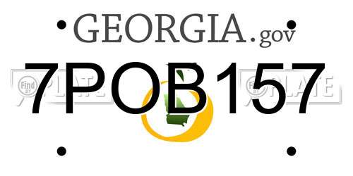 7POB157 Georgia License Plate
