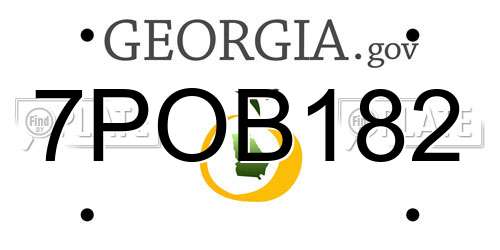 7POB182 Georgia License Plate
