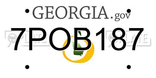 7POB187 Georgia License Plate