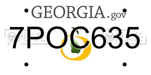 7POC635 Georgia License Plate