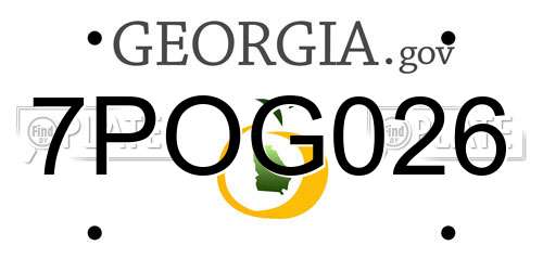 7POG026 Georgia License Plate