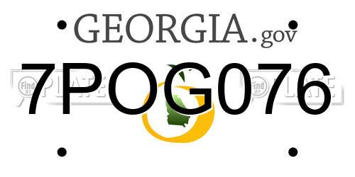 7POG076 Georgia License Plate