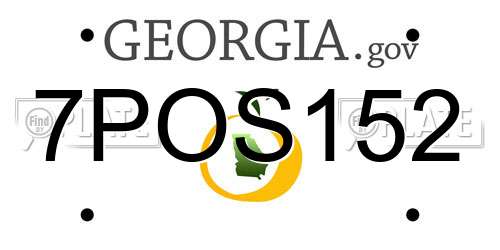 7POS152 Georgia License Plate