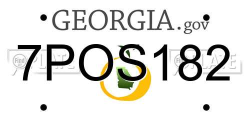 7POS182 Georgia License Plate