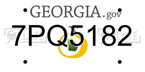 7PQ5182 Georgia License Plate