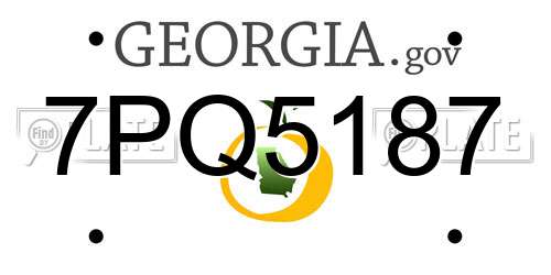 7PQ5187 Georgia License Plate