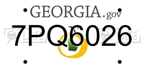 7PQ6026 Georgia License Plate