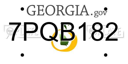 7PQB182 Georgia License Plate