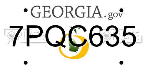 7PQC635 Georgia License Plate