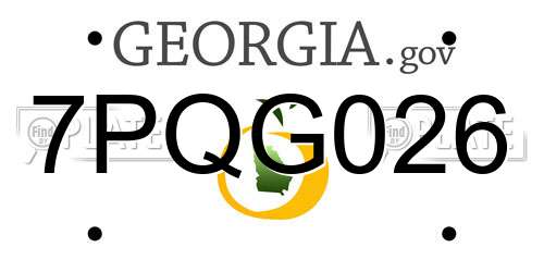 7PQG026 Georgia License Plate