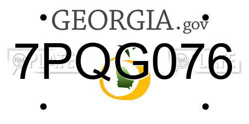 7PQG076 Georgia License Plate