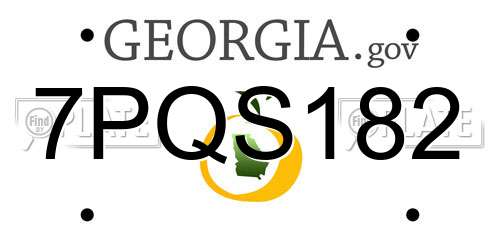 7PQS182 Georgia License Plate