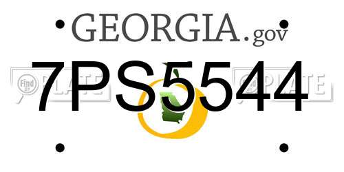 7PS5544 Georgia License Plate