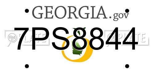 7PS8844 Georgia License Plate