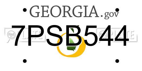 7PSB544 Georgia License Plate