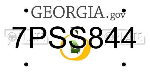 7PSS844 Georgia License Plate