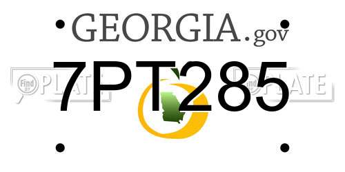 7PT285 Georgia License Plate