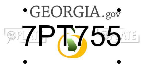 7PT755 Georgia License Plate