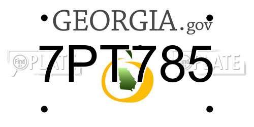 7PT785 Georgia License Plate