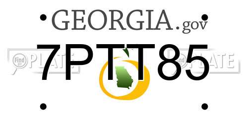 7PTT85 Georgia License Plate
