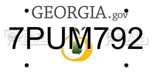 7PUM792 Georgia License Plate