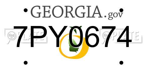 7PY0674 Georgia License Plate