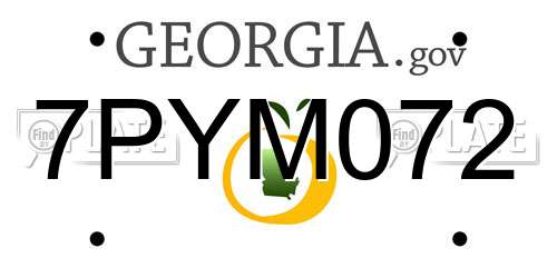 7PYM072 Georgia License Plate