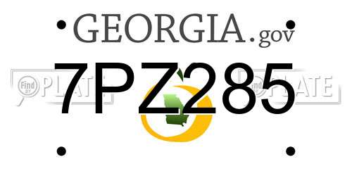 7PZ285 Georgia License Plate