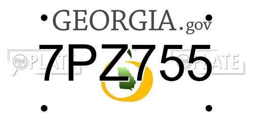 7PZ755 Georgia License Plate