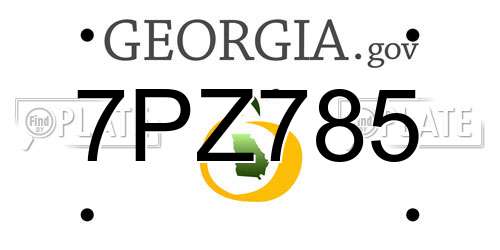 7PZ785 Georgia License Plate