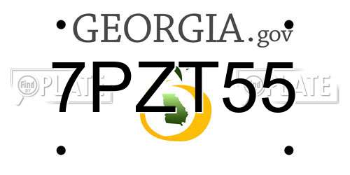7PZT55 Georgia License Plate