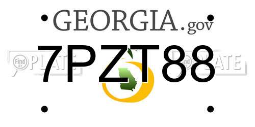 7PZT88 Georgia License Plate