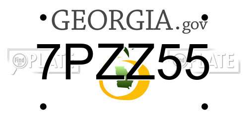 7PZZ55 Georgia License Plate