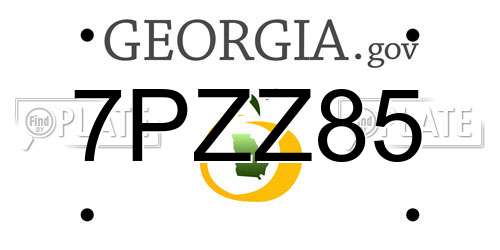 7PZZ85 Georgia License Plate