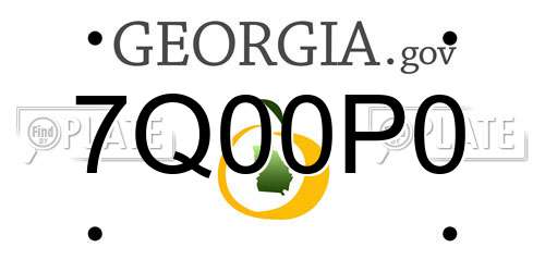 7Q00P0 Georgia License Plate