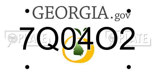 7Q04O2 Georgia License Plate