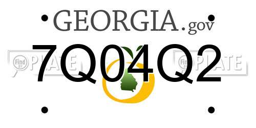 7Q04Q2 Georgia License Plate