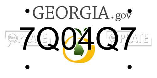 7Q04Q7 Georgia License Plate