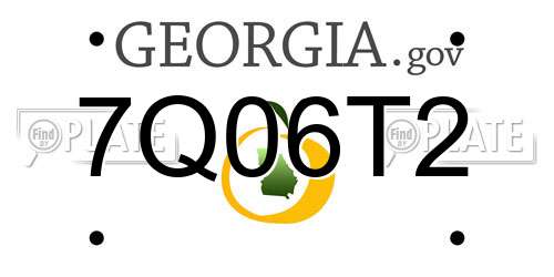 7Q06T2 Georgia License Plate