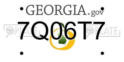 7Q06T7 Georgia License Plate