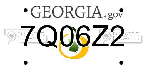 7Q06Z2 Georgia License Plate