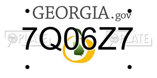 7Q06Z7 Georgia License Plate