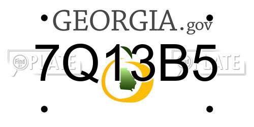 7Q13B5 Georgia License Plate