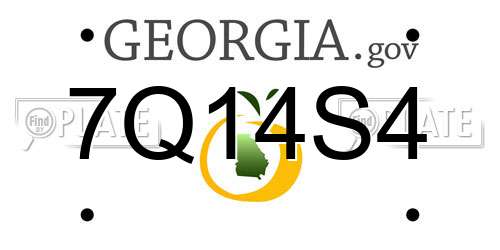 7Q14S4 Georgia License Plate