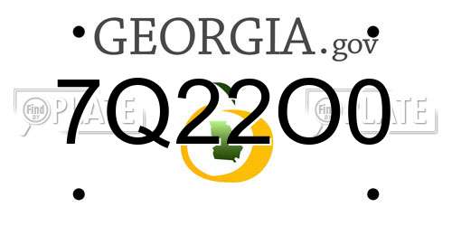 7Q22O0 Georgia License Plate