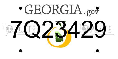 7Q23429 Georgia License Plate