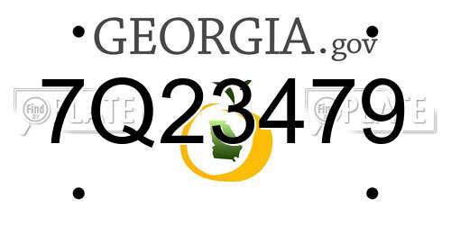 7Q23479 Georgia License Plate