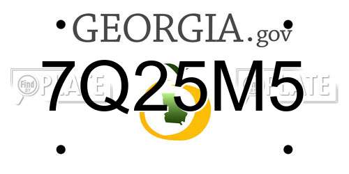 7Q25M5 Georgia License Plate